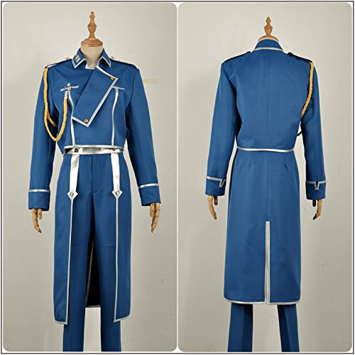 WSTCCOS Fullmetal Alchemist Roy Mustang Riza Maes Cosplay Disfraz Adulto Top Pantalones Azul Uniforme Hombres Mujeres Traje