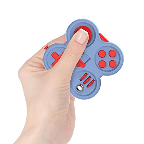 wueiooskj Controlador de Juego portátil para Adultos Mayores, Juguete para aliviar el estrés, Gamepad para el hogar y la Oficina, Juguetes de Cubo, ejercitador de Mano, decoración, Gris Rojo