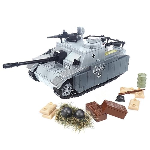 WW2 Militar No 3 G Tipo Tanque de Combate Bloques de Construcción con Mini Figura y Pieza de Arma, 680 Unidades Militares Tanques Modelo Soldados Juego de Armas Juguetes Compatibles con Lego