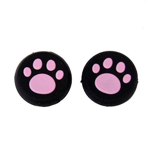 XZincer 1 par de almohadillas de silicona para el pulgar para el mando todo negro (rosa, talla única)