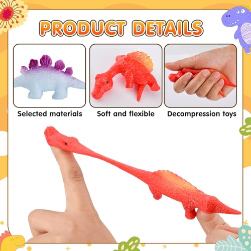 YAOZUP Slingshot Dinosaur Finger Toys, 20 Piezas Tirachinas Dinosaurio Juguete, Juguetes de Dedo de Dinosaurio, Dinosaurio Fiesta Juguete para Niños, Color Aleatorio