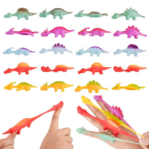 YAOZUP Slingshot Dinosaur Finger Toys, 20 Piezas Tirachinas Dinosaurio Juguete, Juguetes de Dedo de Dinosaurio, Dinosaurio Fiesta Juguete para Niños, Color Aleatorio