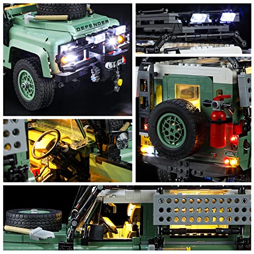 YEABRICKS Kit de Luces LED para Lego-10317 Icons Land Rover Classic Defender 90 Modelo de Bloques de Construcción (Juego de Lego NO Incluido)