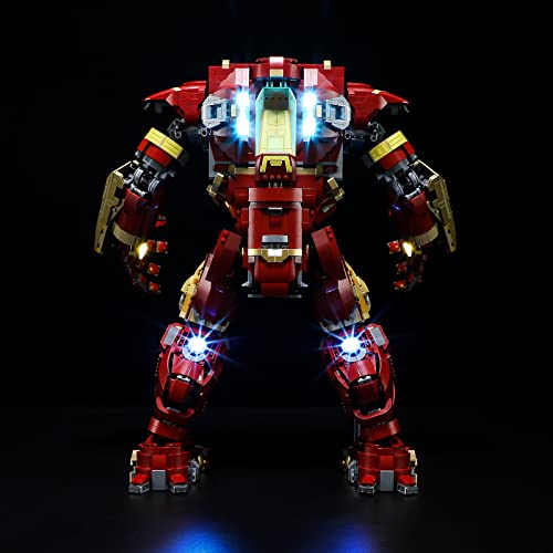 YEABRICKS Kit de Luces LED para Lego-76210 Marvel Hulkbuster​ Modelo de Bloques de Construcción (Juego de Lego NO Incluido)