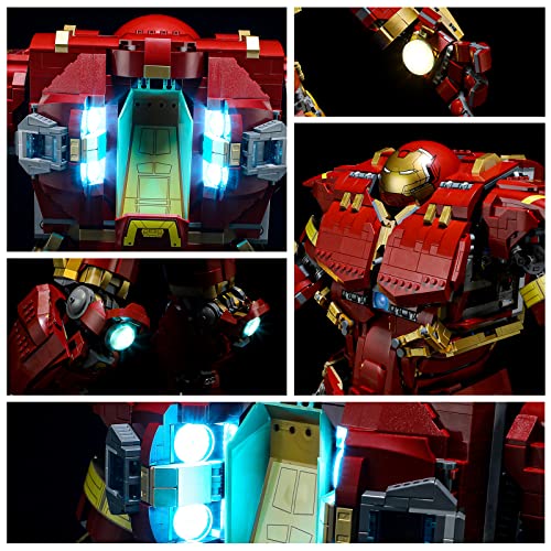 YEABRICKS Kit de Luces LED para Lego-76210 Marvel Hulkbuster​ Modelo de Bloques de Construcción (Juego de Lego NO Incluido)