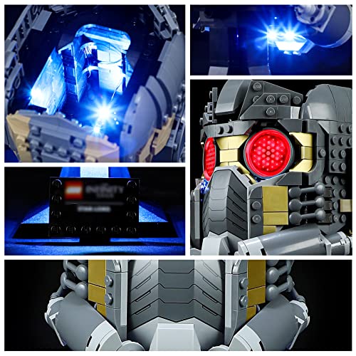 YEABRICKS Kit de Luces LED para Lego-76251 Marvel Casco de Star-Lord Modelo de Bloques de Construcción (Juego de Lego NO Incluido)