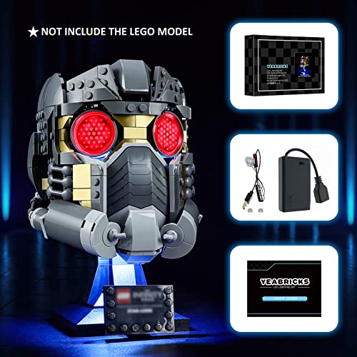 YEABRICKS Kit de Luces LED para Lego-76251 Marvel Casco de Star-Lord Modelo de Bloques de Construcción (Juego de Lego NO Incluido)