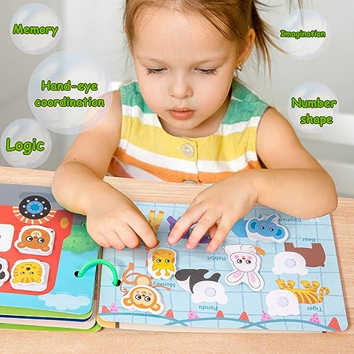 Yeahbo Quiet Book Juguetes Montessori 2 3 4 5 Años, Libro Tranquilo Juegos Educativos Niños 2 3 4 Años, Juguetes Niños Niña 2 3 4 Años Libro Juguete Montessori Regalo Niña Niño de 2 a 5 Años