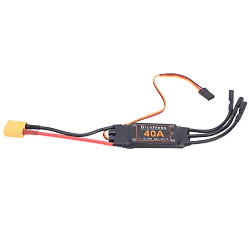 Yosoo ESC sin Escobillas, Eléctrico sin Escobillas para RC, ESC para Aviones RC, Controlador de Velocidad ESC sin Escobillas 40A Salida BEC de 5V/3A para Accesorios de Aviones RC Drone