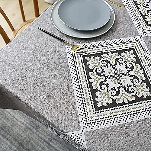 YSDS-JZ Mantel Lavable De Fácil Cuidado Impermeable Rectangular Recubierto Negro Mantel para Mesa De Comedor Fiesta De Picnic Mantel De Cocina,90CM*150CM