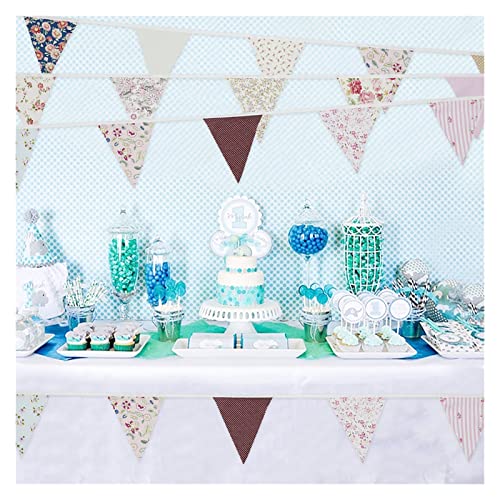 YUGHJFEN Decoración navideña 14m 45 Pieza Bandera Hecha a Mano algodón Bandera bandería Guirnalda Ducha bimes de cumpleaños Boda Fiesta decoración (Color : Proxy Link)