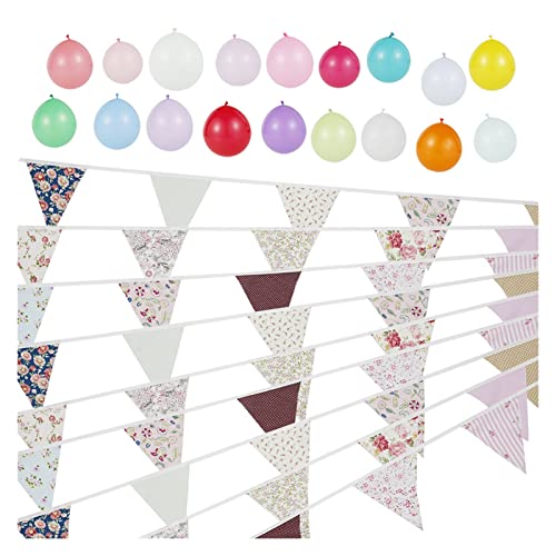 YUGHJFEN Decoración navideña 14m 45 Pieza Bandera Hecha a Mano algodón Bandera bandería Guirnalda Ducha bimes de cumpleaños Boda Fiesta decoración (Color : Proxy Link)