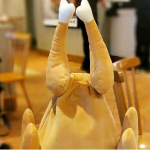 YUNCUIMU Roast Chicken Hat, Quirky Gift - Moveable Chicken Leg with Music, Turkey Hat Singing Leg Swinging Chicken Hat (1 Pcs,regular)