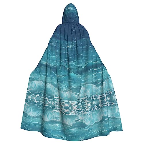 YYHHAOFA Capa con capucha para adultos de Halloween, cuidado fácil y duradera, perfecta para fiestas, cosplay, escenario y más pastel de arándanos, negro, azul (the deep blue sea), talla única