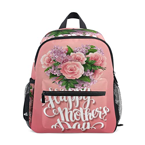 ZANHUGMI Mochila infantil Feliz Día de la Madre Flor Escuela Bolsa de Viaje Bolsa de Viaje