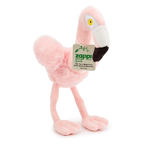 Zappi Co Peluche 100% Reciclado de Flamenco (20cm de Largo) Suave, Mullido, ecológico, colección de Animales para recién Nacidos Primer Hijo