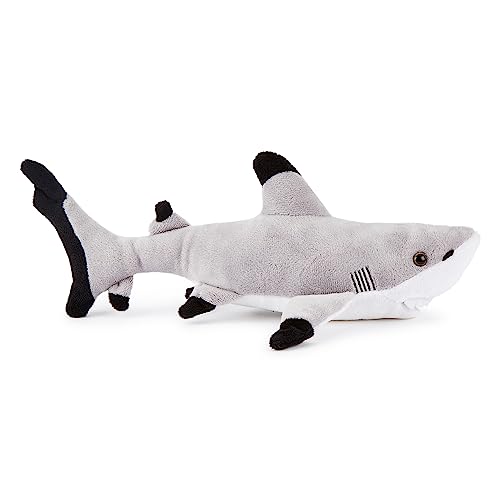 Zappi Co Peluche de Tiburón con Punta Negra 100% Reciclado (30cm de Largo) Relleno, Suave, Acogedor, colección de Animales ecológica para el Primer niño recién Nacido