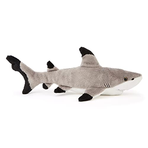 Zappi Co Peluche de tiburón con punta negra para niños (34-36 cm), colección de animales de safari, peluche de peluche para recién nacidos, primer niño