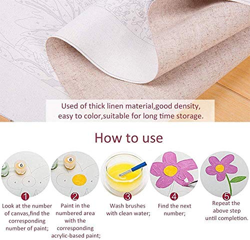 ZHAOSHOP DIY Digital Painting Paint by Adult Digital Kit Oil Painting Adult with Paintbrush and Paint For Children Elderly Beginners Big Fish Eat Small Fish