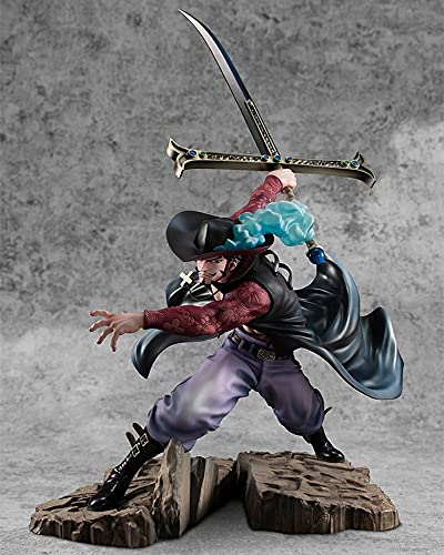 ZHHAO 34 cm Anime One Piece Dracule Mihawk Figurine PVC Modelo de acción Figuras Estatua Toys Regalo para niños (sin Caja de Venta)