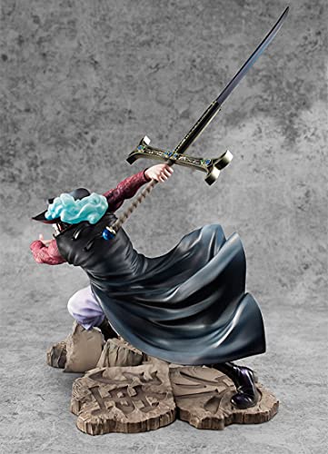 ZHHAO 34 cm Anime One Piece Dracule Mihawk Figurine PVC Modelo de acción Figuras Estatua Toys Regalo para niños (sin Caja de Venta)