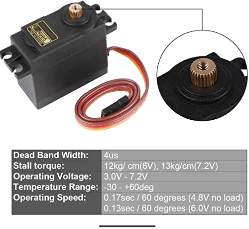 ZHITING 2Pcs Servo analógico Gear Servo 20KG Torque Digital de Alta Velocidad Servo Motor para Smart Car Robot Barco RC Helicóptero (ángulo de Control 180)