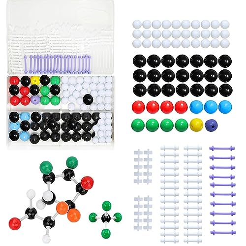 zhongguoqiaomao 135 Pcs Modelos Moleculares Kit Química Orgánica e Inorgánica Química Científica atomía Atomizador enseñanza Set de aprendizaje Molecular Modelo molecular