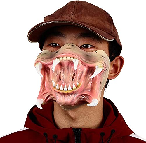 ZLCOS Predator Mask Prey Cosplay Alien Boca Dreads Soldados Halloween Prop, Amarillo