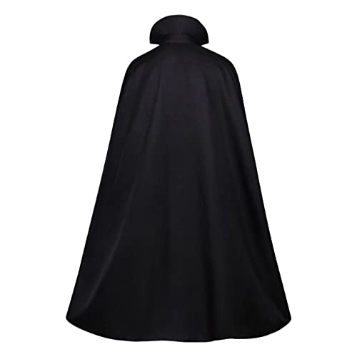 Zldhxyf Ropa medieval para hombre, cárdigan largo con capucha, informal, retro, gótico, monocolor, cosplay, fiesta, escenario, disfraz de Marceline, disfraz de cosplay, Negro , L