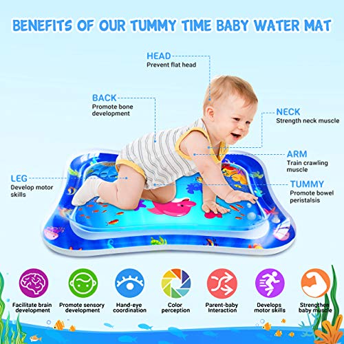 ZMLM Alfombra de Agua para bebé – Alfombra Inflable para bebés de 3 a 6 a 9 Meses recién Nacidos, niños y niñas, centros de Actividad en Interiores, Regalo Divertido