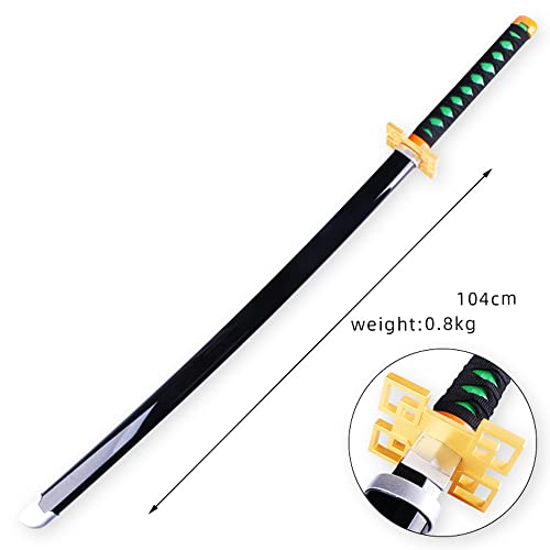 ZNLVZSH Espada samurái de Madera Demon Slayer Blade, Anime Cosplay Ninja Sword Props, para fanáticos de Navidad o cumpleaños Amantes del Anime Juguetes Decorativos, 41 Pulgadas, Tokitou Muichirou