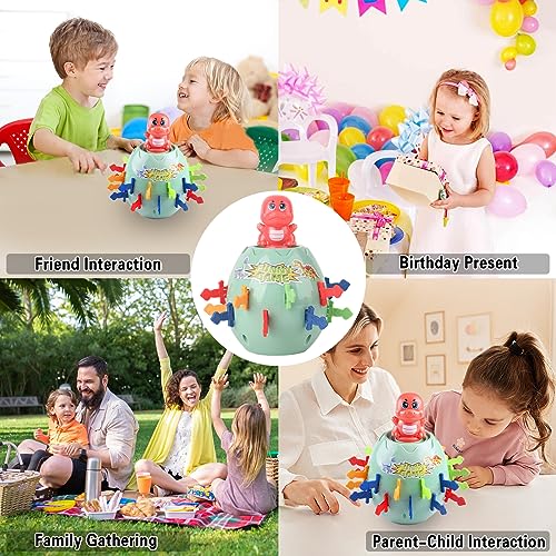 ZoneYan Pirata Pop Up Juguete, Pirate Bucket Piggy Bank, Dinosaur Pirate Bucket para Jugar y Ahorrar Cambio, clásico Mini Juego de acción emergente para niños, Juegos Familiares y preescolares