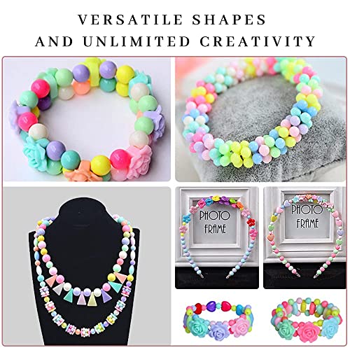 ZoneYan Pulsera de Bricolaje para Niños, Conjunto de Cuentas Niñas, Kit Pulseras para Hacer Niña, Niños Bricolaje Conjunto, Kit Pulseras, Fácil de Usar, Regalo de Cumpleaños