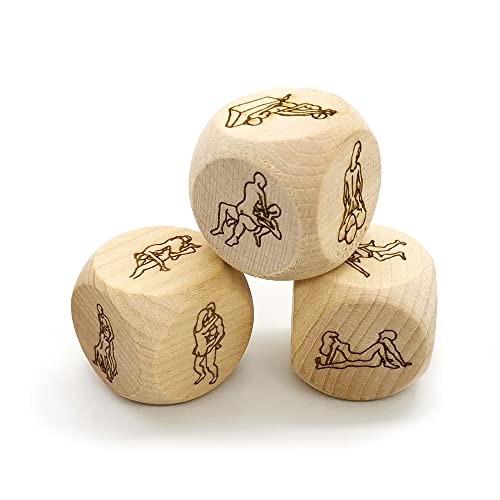 ZoTuoART 4 dados de madera para ejercicios de yoga para adultos, dados de desafío al azar para fiesta de enamorados, dados de desafío de 1 pulgada (2,5 cm), dados de juego de rol de decisión, dados