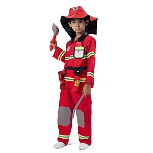 ZUCOS Set de Juego de Rol de Bombero para Niños - Juguetes de Bombero Accesorios de Bombero para el Carnaval (7-9 años)