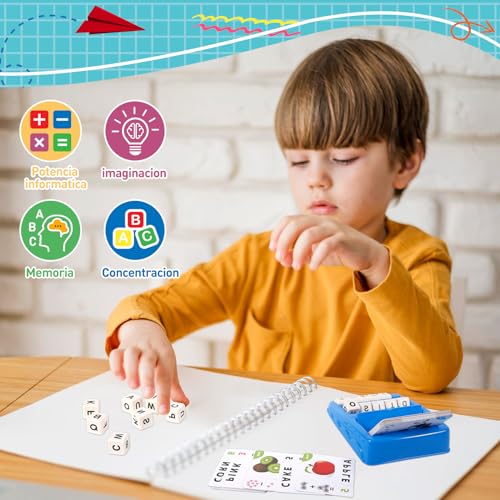 ZZQVIP Juego de Letras Educativo, 2 en 1 de Juegos de Letras y Números, Montessori Scrabble Niñas y Niños, El Desarrollo del Cerebro de Los Niños, Juguetes Educativos para 3 4 5 6 7 8 Años Regalo