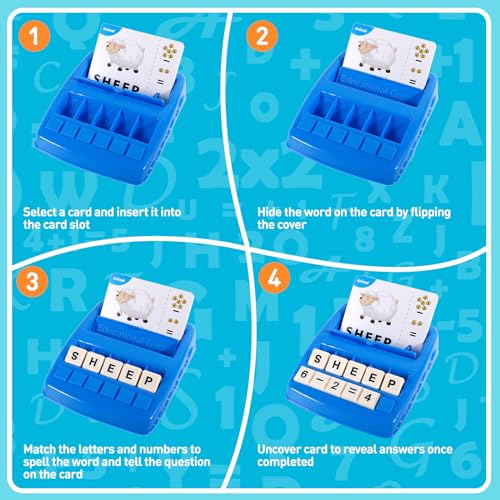 ZZQVIP Juego de Letras Educativo, 2 en 1 de Juegos de Letras y Números, Montessori Scrabble Niñas y Niños, El Desarrollo del Cerebro de Los Niños, Juguetes Educativos para 3 4 5 6 7 8 Años Regalo