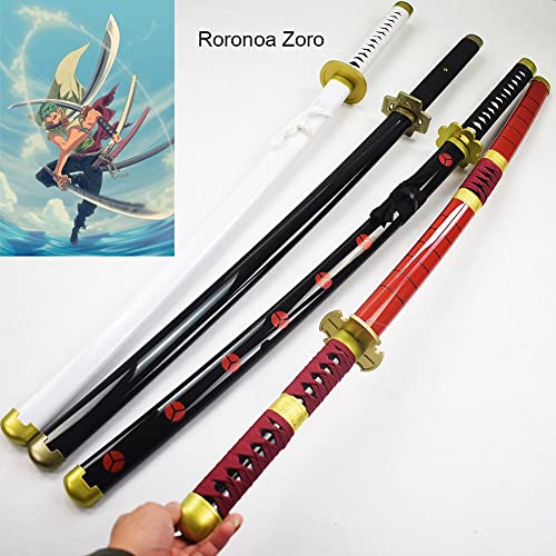 -Arma de Anime Samurai Sword Costplay, Roronoa Zoro Katanas Blade Sword Arma Prop de Arma Ninja Ninja Sword Toys con Vaina, Adecuada para Amantes Del Anime/A/77Cm