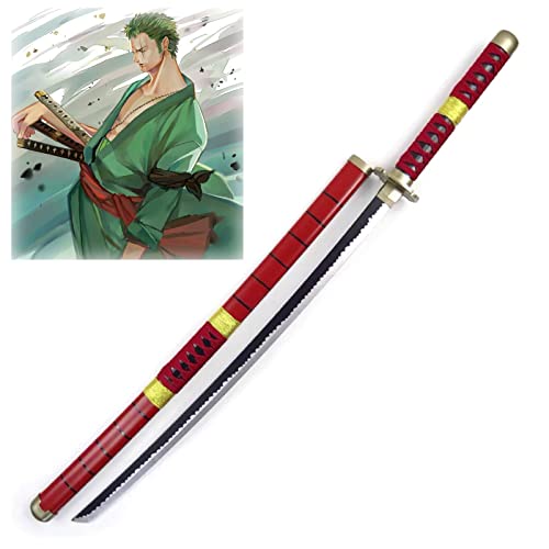 -Arma de Anime Samurai Sword Costplay, Roronoa Zoro Katanas Blade Sword Arma Prop de Arma Ninja Ninja Sword Toys con Vaina, Adecuada para Amantes Del Anime/A/77Cm