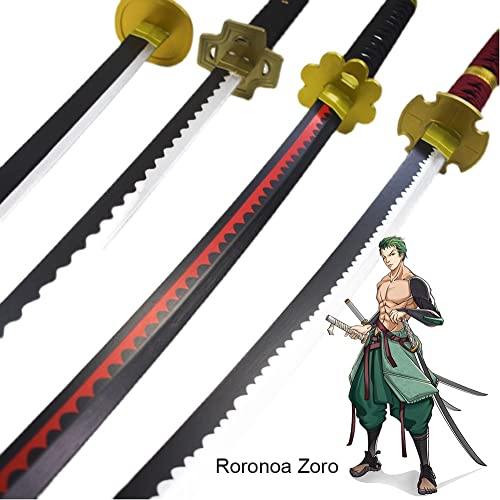 -Arma de Espada de Madera Anime Samurai Sword Costplay, Roronoa Zoro Katanas Blade Sword Arma Prop de Arma Ninja Ninja Sword Toys con Vaina, Adecuada para Amantes Del Anime/C/102Cm/C/102Cm