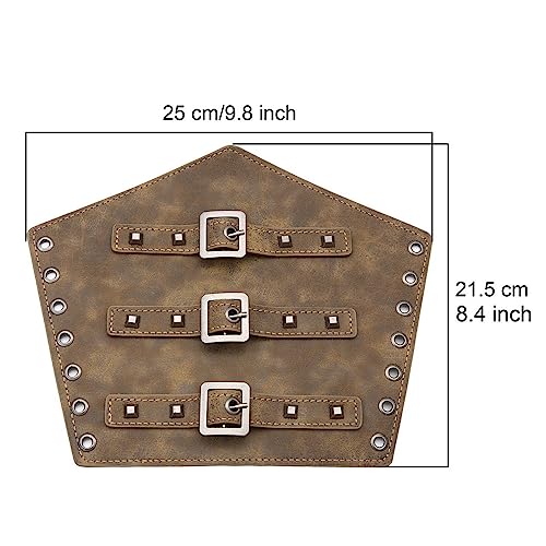 1 Par Medieval de Cuero de imitación de la Hebilla del Brazo brazaletes,el Brazo del Caballero guantelete muñequera,Retro Vikingo Renacimiento Guardabrazos