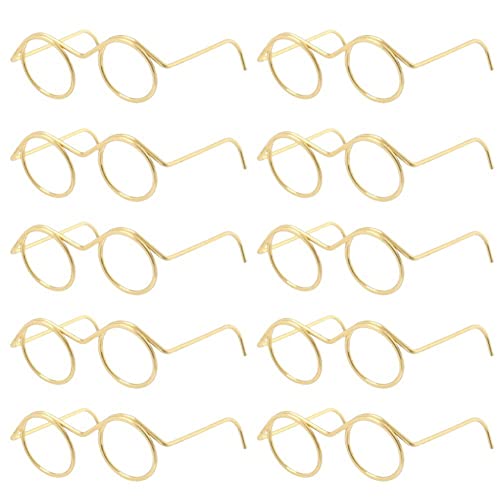 10 Par De Gafas De Muñecas Pequeñas Alambre De Metal Con Lente Sin Gafas Sin Lentes Vestido De Muñecas De Muñecas Con Anteojos Clásicos De Gafas De Retro Mini Para Manualidades Gafas De Para