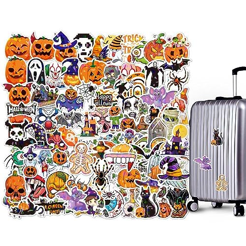 100 Uds pegatinas de Halloween 100 Uds pegatina de terror decoración impermeable herramienta de decoración de fuerte adherencia for equipaje de computadora agua