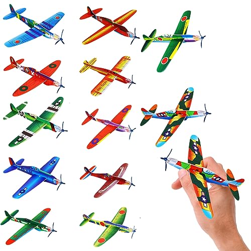 12 Piezas Aviones Planeadores para Niños | Avion Planeador, Aviones De Planeo, Aviones De Poliespan, Juguete para Niños y Niñas para Cumpleaños Infantiles Rifa Bolsa De Escuela Regalo Sorpresa