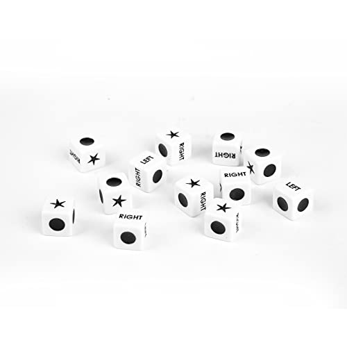 12 Piezas Dados para Juego Central Izquierdo Derecho, Plástico Dados Solo para Centro Izquierdo Derecho 16mm Accesorio para Dados para Juegos de Mesa Entretenimiento