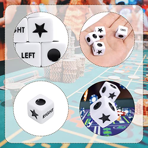 12 Piezas Dados para Juego Central Izquierdo Derecho, Plástico Dados Solo para Centro Izquierdo Derecho 16mm Accesorio para Dados para Juegos de Mesa Entretenimiento