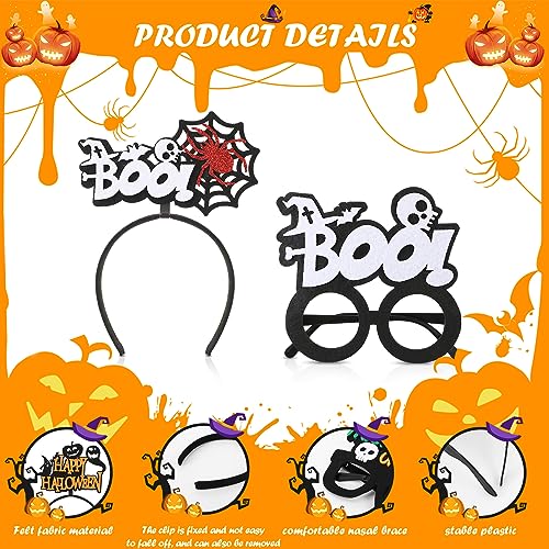 12 piezas de Halloween manualidades gafas Halloween diadema Halloween disfraz arañas murciélago calabaza esqueleto bruja decoración Halloween fiesta cosplay disfraz mascarada decoración