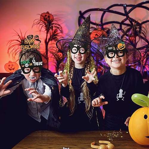 12 piezas de Halloween manualidades gafas Halloween diadema Halloween disfraz arañas murciélago calabaza esqueleto bruja decoración Halloween fiesta cosplay disfraz mascarada decoración