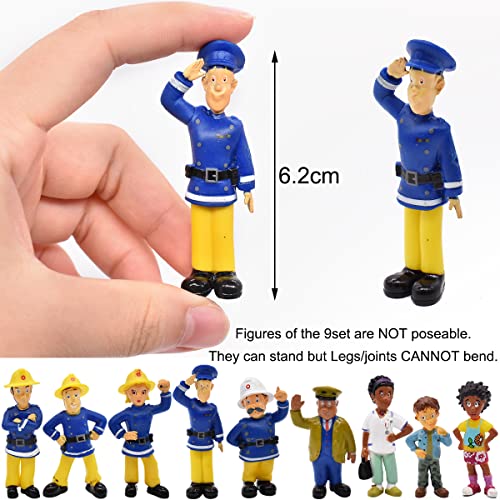 12 Piezas Figura de acción de Sam el bombero-Sam El Bombero Cake Topper Figuras Figura Penny Sam Steele del bombero juego de muñecas Adornos Decorativos Infantiles Decoración Para Tarta