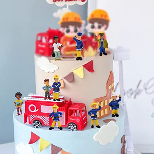 12 Piezas Figura de acción de Sam el bombero-Sam El Bombero Cake Topper Figuras Figura Penny Sam Steele del bombero juego de muñecas Adornos Decorativos Infantiles Decoración Para Tarta